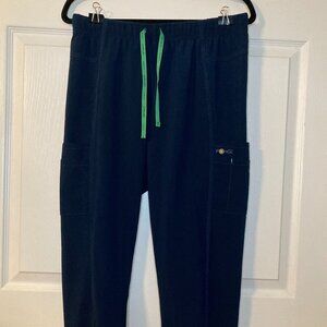 Carhartt Women's Force Cross-Flex Jogger Scrub Pant - Navy With Green - Petite M